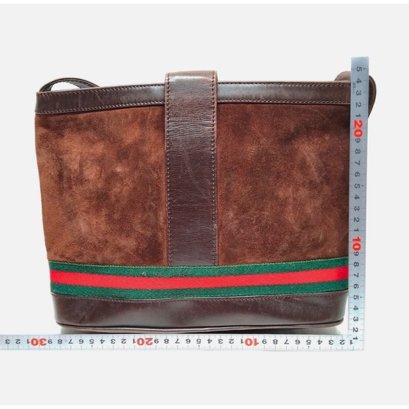 Gucci Brown Suede Leather Crossbody Bag - Picture 2 of 9